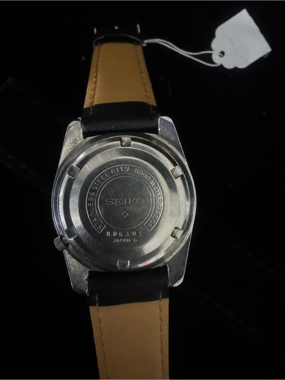 Seiko Black and Silver Automatic Watch with Day-Date